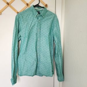 Scotch & soda mens L blue and green shirt used good condition